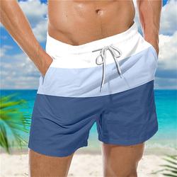 Herren Gestreift Grafikdrucke Badehosen Badeshorts Boardshorts Mittlere Taille Hawaiianisch Boho Lässig Täglich Ferien Kordelzug mit Mesh-Futter Elastischer Bund Designer Bekleidung