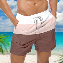 Herren Gestreift Grafikdrucke Badehosen Badeshorts Boardshorts Mittlere Taille Hawaiianisch Boho Lässig Täglich Ferien Kordelzug mit Mesh-Futter Elastischer Bund Designer Bekleidung