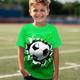 Jungen 3D Fußball T-Shirt Hemd Kurzarm 3D-Druck Sommer Aktiv Sport Modisch Polyester kinderkleidung 3-12 Jahre Rundhalsausschnitt Outdoor Casual Täglich Regular Fit