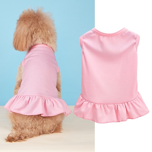 Hund Katze Kleid Minimalistisch Lässig Atmungsaktiv Weich Waschbar Bequem Outdoor Alltagstauglich Hundebekleidung for Bichon Frise Zwergspitz Baby Haustier Papillon Klein Image