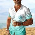 Palmen-Farbverlauf, tropisches Herren-Resort, hawaiianisches 3D-gedrucktes Hemd, kubanischer Kragen, kurze Ärmel, Sommer-Strand-Hemd, Urlaub, Alltagskleidung, S bis 3XL