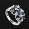 silberner ovaler schnitt rot schwarz grün blau kubischer zirkonia floral cluster ring frauen multicolor cocktail ring cluster blume jahrestag hochzeit verlobung