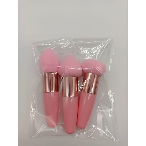 3 Stück Make-up-Schwamm, Beauty-Foundation-Mischschwamm, Make-up-Schwamm, Keil-Foundation-Schwämme mit Griff, kosmetischer Mixer, professioneller Beauty-Schwamm-Mixer Image