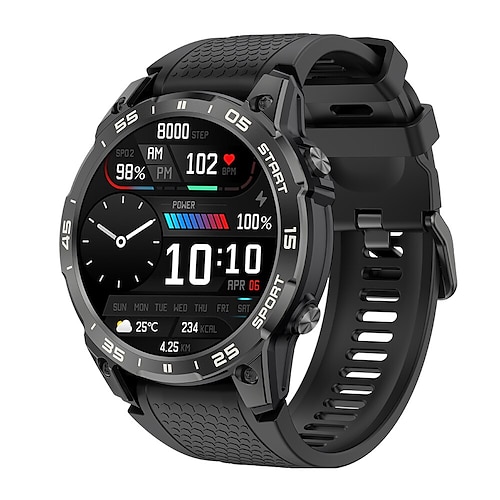 Militär GPS Smart Watch für Männer 1,43 AMOLED Bildschirm Herzfrequenz IP68 Wasserdicht Kompatibel mit Android iOS