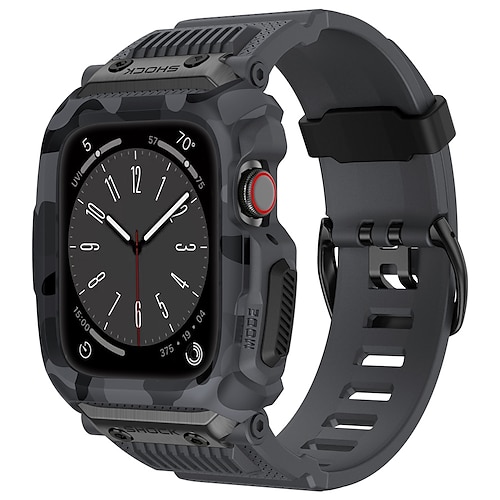 Militärischer Schutz Kompatibel mit Apple Watch Armband Verstellbar Atmungsaktiv Silikon Ersatzarmband für Series 6 / SE / 5/4 44mm Series 8/7 45mm Series 3/2/1 42mm Image