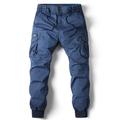 Herren Cargohose Cargohosen Cargohose Hose Hosen Taktisch Kordelzug Elastische Taille Multi Pocket Glatt Atmungsaktiv Draussen In voller Länge Casual Täglich Baumwolle Brautkleider schlicht Taktisch