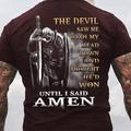 Herren T Shirt Tee Graphic Tee Christian T Shirts Buchstabe Templer Kreuz Rundhalsausschnitt Schwarz Rot Marineblau Grün Grau 3D Druck Plus Size Street Casual Kurzarm Print Kleidung Kleidung Fashion