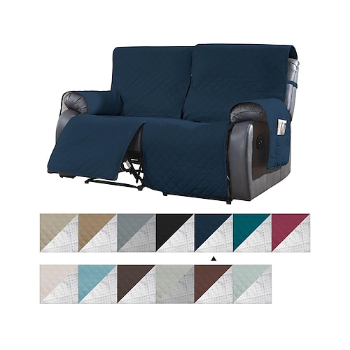 Sofabezüge für Zweisitzer mit Liegefunktion, rutschfeste Haustier-Abdeckung für 2-Sitzer mit elastischen Bändern, geteilter Sofabezug für Zweisitzer mit Liegefunktion, Möbelschutz für Liegesessel Image