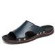 Herren Hausschuhe Flip-Flops Lederschuhe Ledersandalen Sandalen Wanderschuhe Brautkleider schlicht Täglich Strand Leder Atmungsaktiv Halbschuhe Dunkelbraun Schwarz Gelb Sommer