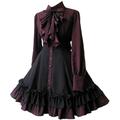 Retro Vintage Punk Gothic Steampunk Kleid A-Linie Kleid Cosplay Damen Leistung Party Kleid
