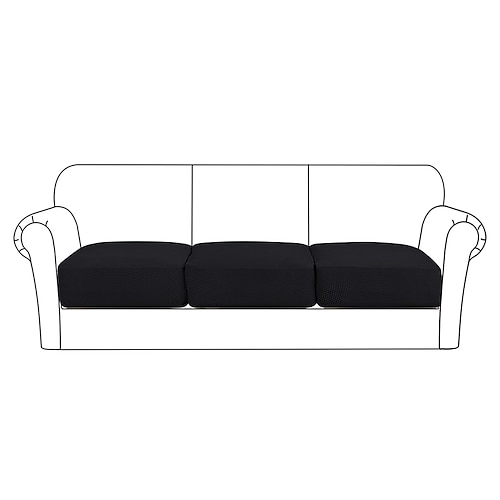Stretchsofa Sitzkissenbezug Schonbezug elastisch Couch Sessel Loveseat 4 oder 3 Sitzer grau einfarbig massiv weich strapazierfähig waschbar Image