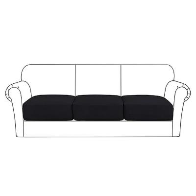 Stretchsofa Sitzkissenbezug Schonbezug elastisch Couch Sessel Loveseat 4 oder 3 Sitzer grau einfarbig massiv weich strapazierfähig waschbar Image