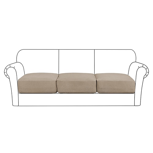 Stretchsofa Sitzkissenbezug Schonbezug elastisch Couch Sessel Loveseat 4 oder 3 Sitzer grau einfarbig massiv weich strapazierfähig waschbar Image