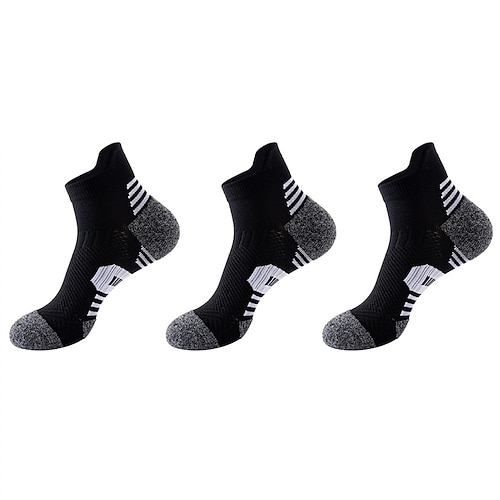 Herren 3 Pack Mehrfachpackungen Socken Ankle Socken Laufsport Socken Freizeitsocken Schwarz Weiß Farbe Farbblock Sport Natur Casual Täglich Grundlegend Mittel Frühling Herbst Modisch Image
