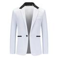 Herren Blazer Sakko Geschäft Hochzeitsfeier Modisch Brautkleider schlicht Frühling Herbst Polyester Farbblock Taste Lässig / Alltäglich Einreihiger Verschluss Blazer Schwarz Weiß Rote