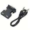 HDMI-auf-VGA-Adapter-Konverter mit 3,5-mm-Audioeingang, männlicher VGA-auf-Buchse-HDMI-Konverter 1080p für Laptop, PC, Monitor, Projektor, HDTV, Chromebook, Xbox