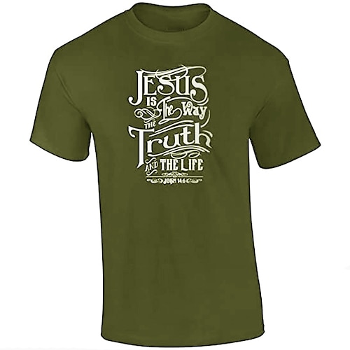 Herren Grafik T-Shirt - Jesus Ist Der Weg Die Wahrheit Und Das Leben Johannes 14:6 Christlicher Glaube Religiöse Schrift Tee
