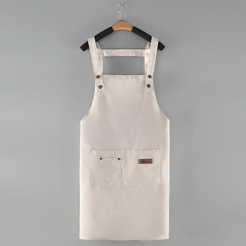 Kochschürze für Damen und Herren, Küchen-Kochschürze, personalisierte Gartenschürze mit Tasche, Arbeitsschürze aus Baumwoll-Canvas, überkreuzter Rücken, strapazierfähig, verstellbar