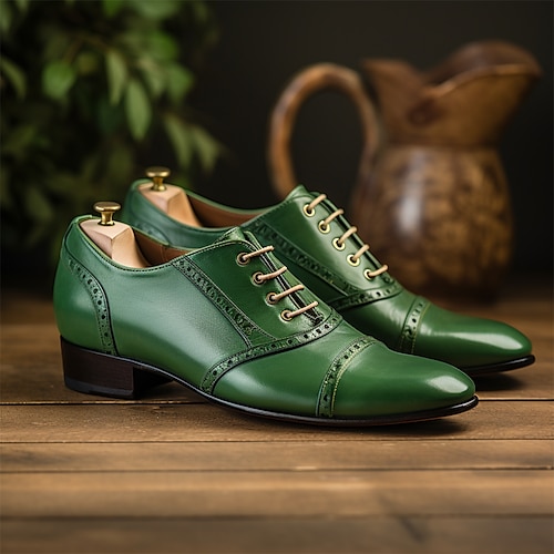 Herren Outdoor Retro Formale Schuhe Bullock Schuhe Abendschuhe Wanderschuhe Vintage Britisch Weihnachten Büro Karriere Party Abend PU Massage Komfortabel Verschleißfestigkeit Schnürsenkel