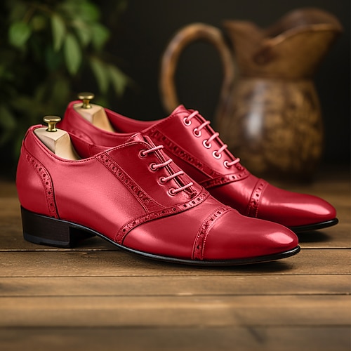 Herren Outdoor Retro Formale Schuhe Bullock Schuhe Abendschuhe Wanderschuhe Vintage Britisch Weihnachten Büro Karriere Party Abend PU Massage Komfortabel Verschleißfestigkeit Schnürsenkel