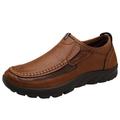 Herren Loafer Slip On Komfort-Müßiggänger Übergrössen Vintage Brautkleider schlicht Outdoor Täglich PU Atmungsaktiv Halbschuhe Dunkelbraun Leicht Braun Grau Sommer