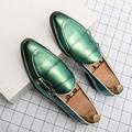 Herren Loafer Slip On Neuheit Schuhe Mönch Schuhe Geschäftlich Brautkleider schlicht Täglich Party Abend PU Komfortabel Rutschfest Halbschuhe Schwarz Purpur Grün Frühling Herbst