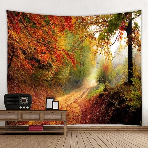Schöner natürlicher Wald bedruckter großer Wandteppich, billiger Hippie-Wandbehang, böhmische Wandteppiche, Mandala-Wandkunst, Dekor Wandtuch XXL Natur Image