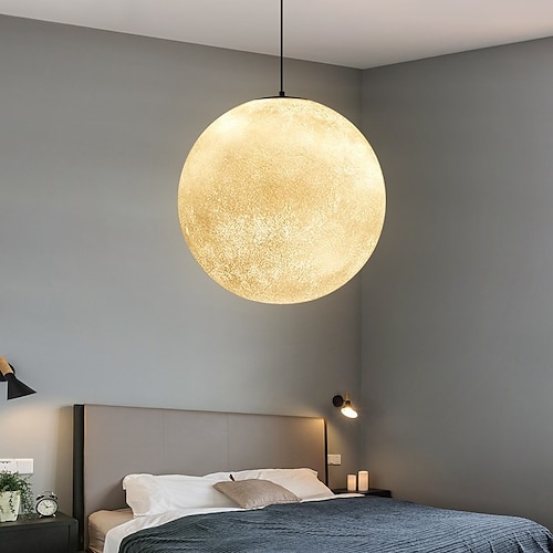 led pendelleuchte 15 cm mondlicht kronleuchter nordischer stil schlafzimmer planet ball studie und restaurant werkzeug mondlicht lampe internet berühmtheit ins lampen Image
