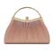 Elegante goldene Abend-Clutch für Damen – plissierte Metallic-Handtasche mit Strass-Griff für Damen, Hochzeit, Party und formelle Anlässe