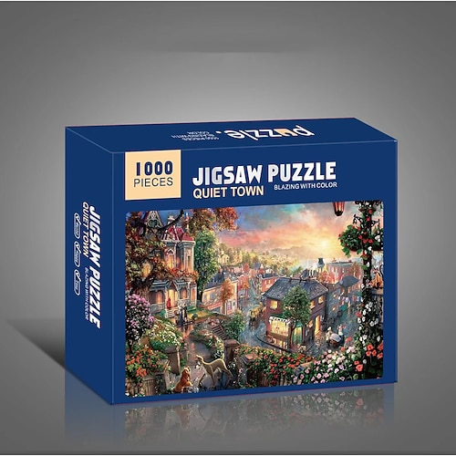 Kreative 1000 Teile flaches weißes Kartenpapier verdicktes Puzzle kreisförmiges Mondliebe-Meer-Puzzlespielzeug für Erwachsene Image