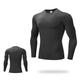 Herren Fitnessstudio-Shirt Kompressions-Shirt Fitness-Shirt Männer-Tops Zip Polo Rundhalsausschnitt Langarm Sport Natur Urlaub Ausgehen Casual Schnell Trocknend Schweißableitend Atmungsaktiv