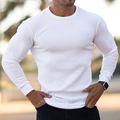 Herren T Shirt Muskelshirt Geripptes Strick-T-Shirt langarmshirt Glatt Rundhalsausschnitt Outdoor Sport Langarm Bekleidung Modisch Strassenmode Cool Casual