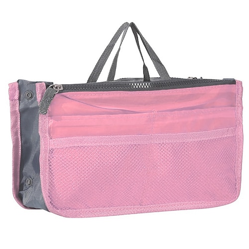 Handtaschen-Organizer-Einsatz für Damen – großes Fassungsvermögen, Reißverschluss, tragbar mit Tragegriff – ideal für Reisen, Dokumente, Karten und kleine Gegenstände
