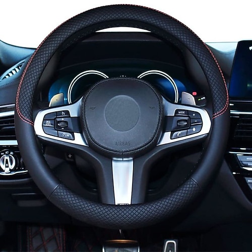 Auto Lenkradbezug Leder Universal 15 Zoll Fit Anti-Rutschamp;Ampere; Geruchsfrei Image