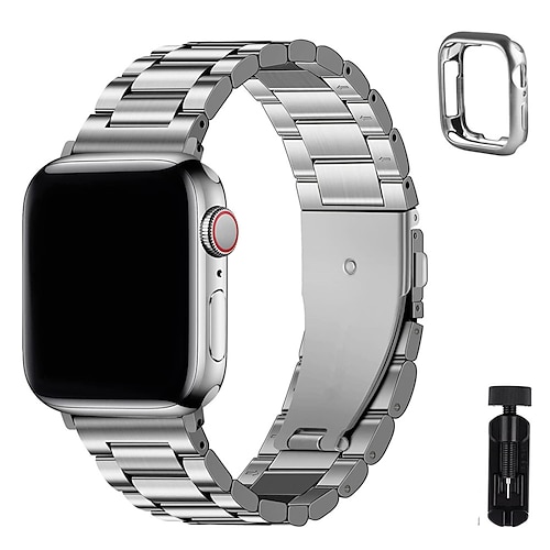 Sportarmband Kompatibel mit Apple Watch Armband 38mm 40mm 41mm 42mm 44mm 45mm 49mm mit Fall mit Entfernungswerkzeug Edelstahl Ersatzarmband für iwatch Ultra 2 Series 9 8 7 SE 6 5 4 3 2 1 Image