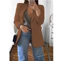 Damen Große Größen Übergröße Blazer Tasche Taste Arbeit Langarm Steigendes Revers Standard Herbst Winter Intensives Rosa Weinrot Hautpuder L XL 2XL 3XL 4XL