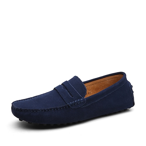 Blaue Wildleder-Loafer für Herren – stilvolle Slip-On-Mokassins für die Freizeit und den Abend Image