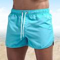 Herren Boardshorts Badeshorts Badehose Schwimmshorts Bademode Tasche Kordelzug Gerade geschnitten Glatt Schnelltrocknend Outdoor Täglich Festtage Sport Brautkleider schlicht Schwarz Weiß