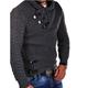 Herren Pullover Strickjacke Pullover Jacke Rollkragenpulli Gerippt Stricken Cropped Strick Rollkragen Warm-Ups Moderne zeitgenössische Freizeitskleidung Ausgehen Bekleidung Herbst Winter Schwarz Weiß