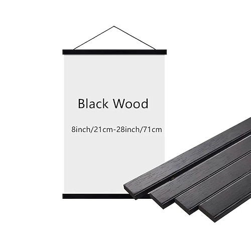 1 Stück magnetischer Holz-Aufhängerrahmen zum Selbermachen, Teak-Walnuss-Kiefer für Poster, Fotos, Schriftrollen, Bilderrahmen, Leinwanddrucke, Gemälde, Kunstwerke, Magnetrahmen, Wandkunst, Heimdekoration Image