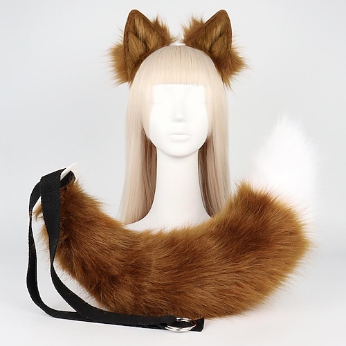 Fuchsschwanzclip Katzenohren Wolfspfoten Handschuhe Cosplay Kostüm Karneval ausgefallene Party Kostüm Accessoires