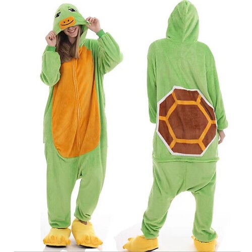 Kigurumi-Pyjamas Ausgefallene Kostüme Onesie-Kostüm Tier Schildkröte Zeichentrick Warm Lustiges Kostüm Bequem Erwachsene Unisex Männer und Frauen Halloween Karneval Neujahr Party Leistung