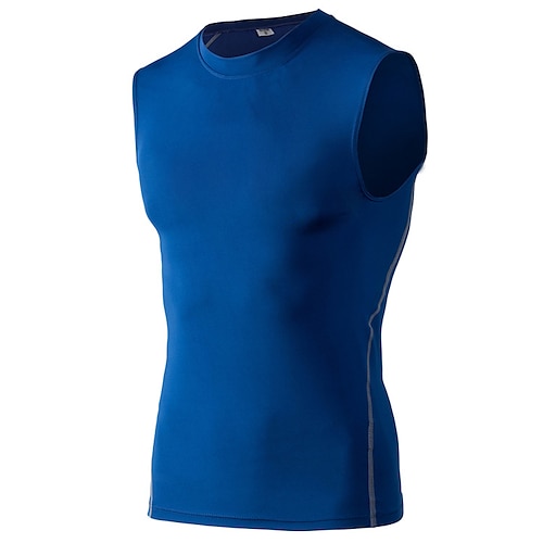 Herren Einfarbig Fitness-Tanktop Kompressions-Tank-Top Sommer Frühling Herbst Winter Ärmellos Sportlich Schnelltrocknend Schweißableitend Fitnesstraining Basketball Laufen Neongrün Schwarz Weiß Image