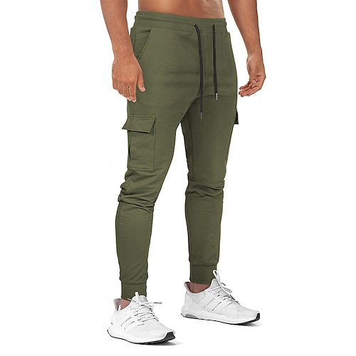 Herren Jogginghose Trainingshose Jogginghose Jogger Hose Hosen Tasche Glatt Komfort Atmungsaktiv Outdoor Täglich Ausgehen Modisch Brautkleider schlicht Schwarz Armeegrün Image