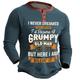 Graphic Buchstabe Old Man Modisch Täglich Brautkleider schlicht Herren 3D-Druck Henley Shirt Casual Festtage Ausgehen T-Shirt Schwarz Marineblau Armeegrün Langarm Henley Hemd Frühling Herbst