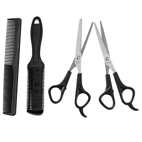 4 teile/satz haushalt friseurschere ausdünnungsschere haare schneiden friseurschere flachzahn schere kamm haar styling werkzeuge