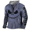 Grafik-Drucke Monster Herren Täglich 3D-Druck Sweatshirt Pullover Halloween Festtage Ausgehen Sweatshirts Blau Braun Langarm Ständer Kordelzug Bedruckt Frühling Herbst Designer Kapuzenpullover