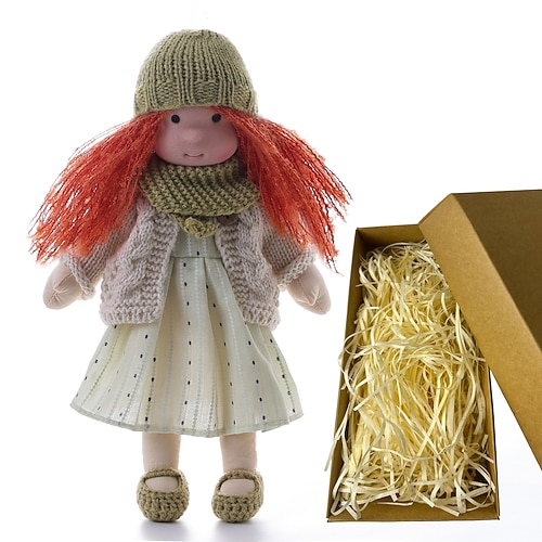 Baumwoll Waldorf Puppe Puppenkünstler Handgemachte Festival Daumengeschenkbox Weihnachtsgeschenk Image
