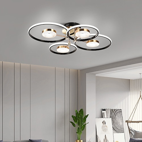 LED-Deckenleuchte, 4/8/12 Köpfe, dimmbar, moderne Deckenleuchten im Kreis-Design, geeignet für eingebettete Metall-Acryl-Sputnik-Feuerwerks-Blütenblätter, LED-Beleuchtungskörper in Wohn- und Image