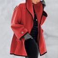Damen Übergröße Mantel Glatt Outdoor Normal Langarm Coiled Gola Standard Herbst Winter Weiß Rote Blau L XL XXL 3XL 4XL
